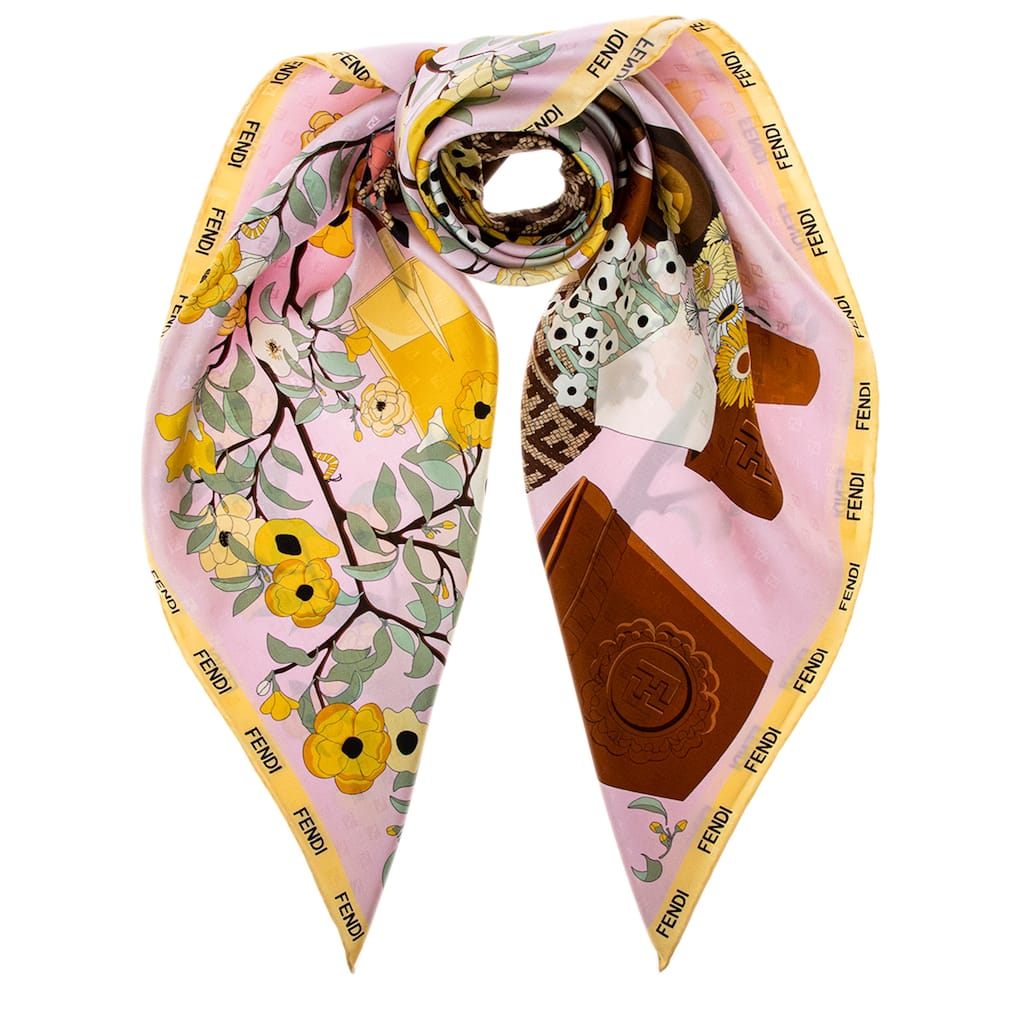 Fendi Silk Gardening Foulard Scarf