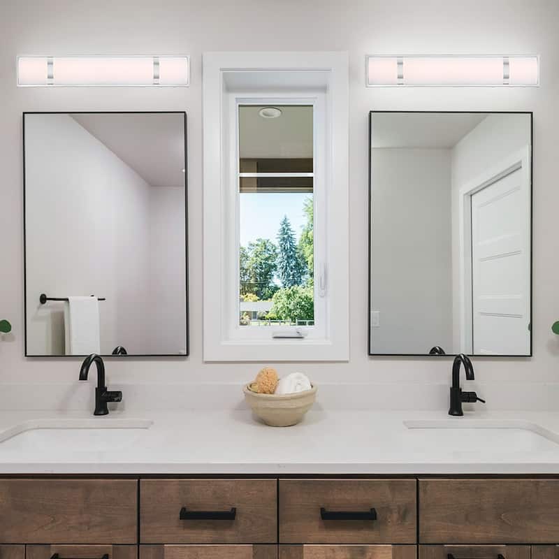 Brushed Nickel Modern/Contemporary LED Vanity Light Bar - 24"W