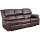 preview thumbnail 6 of 8, LeatherSoft Sofa with Two Built-In Recliners - 77"W x 35" - 64"D x 38"H Brown