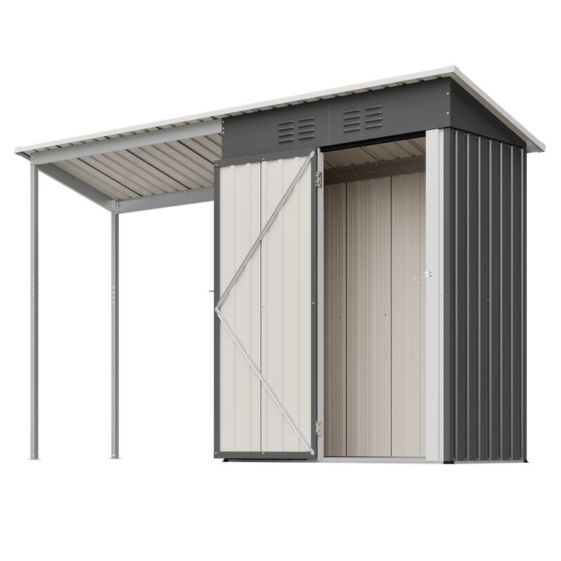GDFStudio - Lucas All-Weather Outdoor Heavy Duty Metal Storage Shed with Robust Construction and Easy Assembly