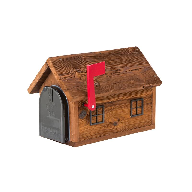 Rustic House Mailbox - Brown