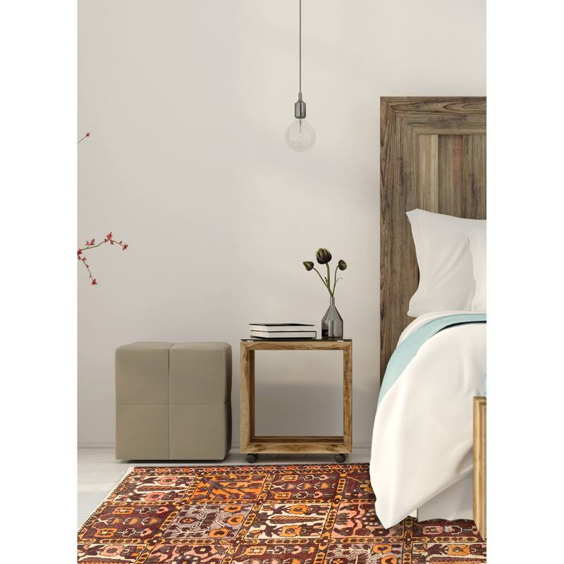 ECARPETGALLERY Hand-knotted Andelz Burgundy Wool Rug - 4'0 x 5'4