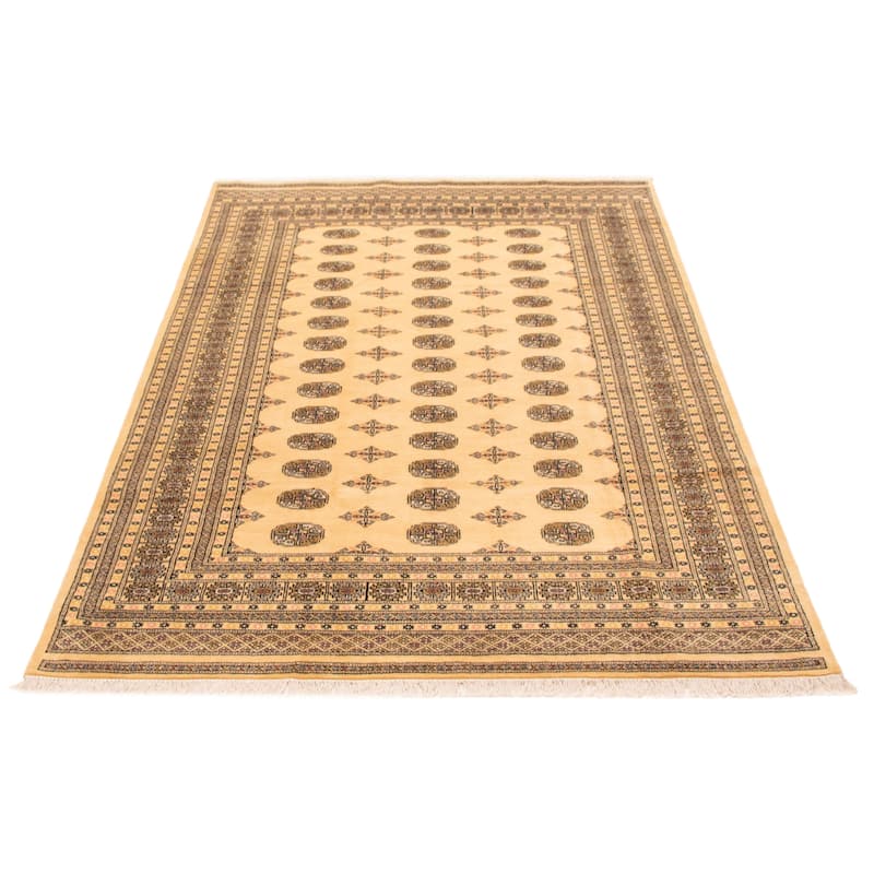 ECARPETGALLERY Hand-knotted Peshawar Bokhara Beige Wool Rug - 6'8 x 10'1