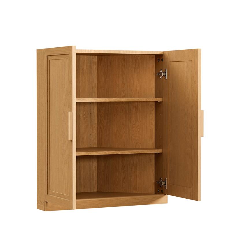36"H Corner Sideboard Cabinet Free-Standing Corner Storage Organizer