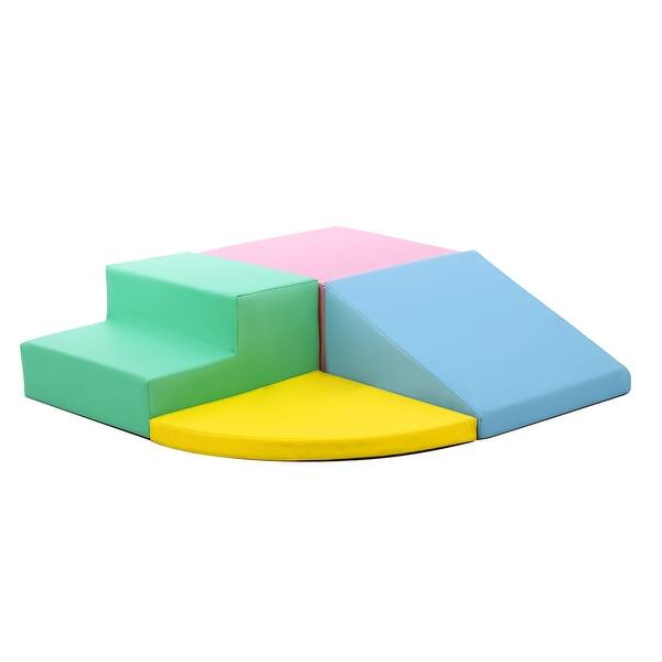 slide 2 of 7, Colorful 4-Piece Soft Kids Indoor Climbing Set,Lightweight Playtime Corner Climber for Active Play - Multi-Color Multi-Color