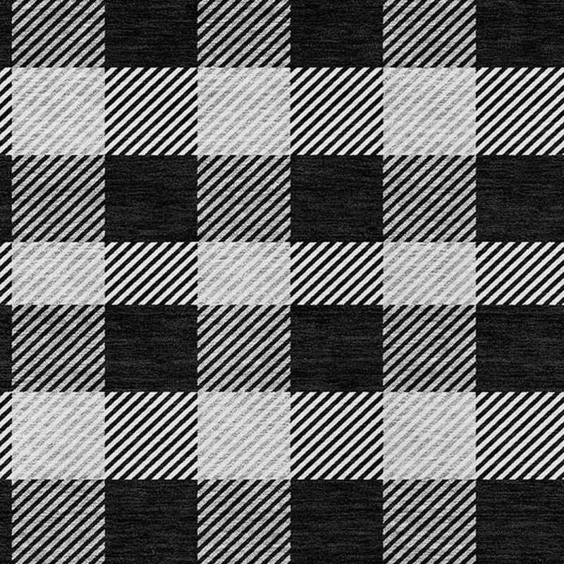 HomeRoots Plaid Transitional Rectangle Outdoor Rug