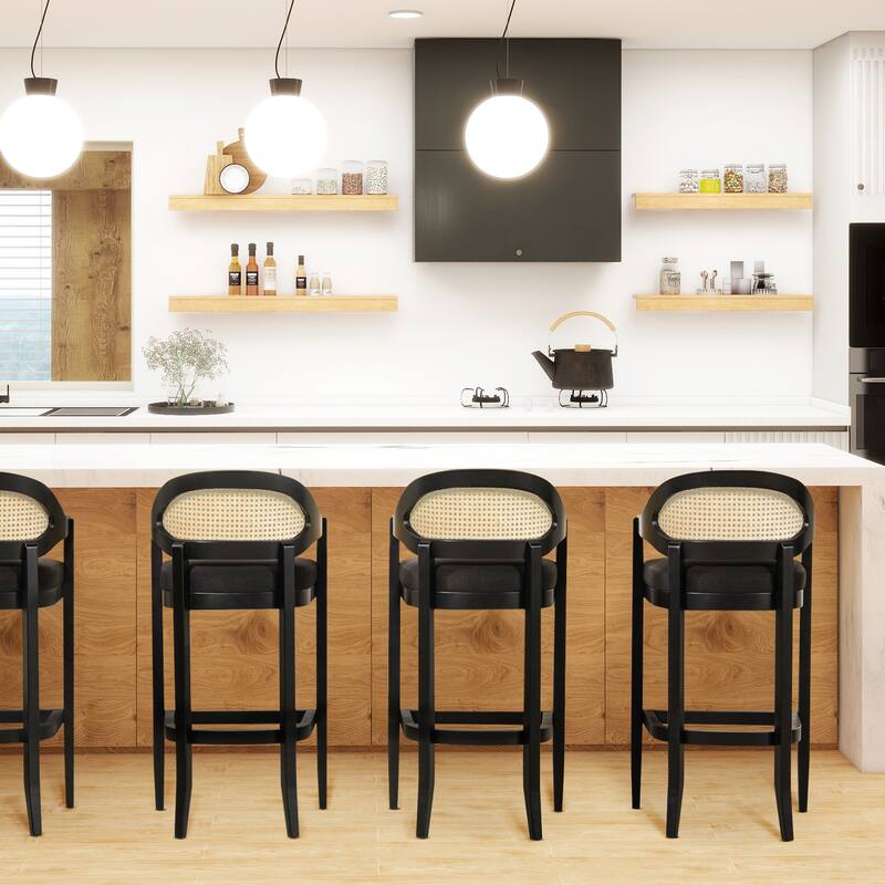 Mid Century Modern Cane Back Bar Stool