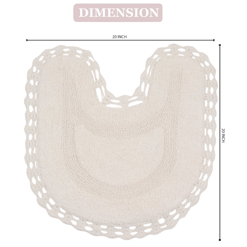 Hampton Contour Rug, Cotton Soft, Water Absorbent, Non Slip U Shape Contour Rug Machine Washable 20"x20" Contour