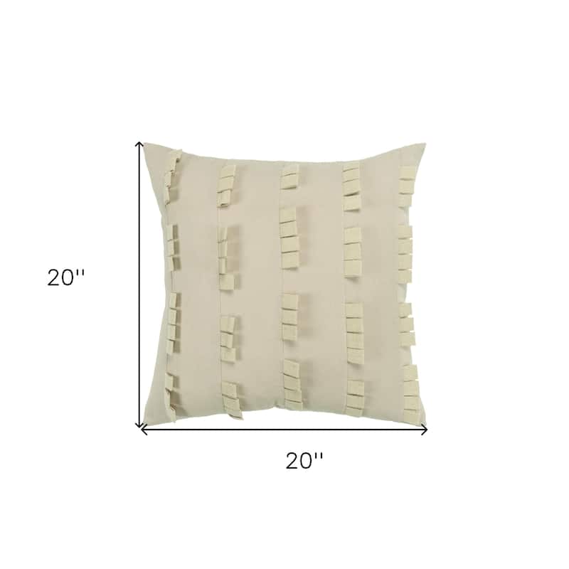 HomeRoots 20" Ivory Cotton Pillow