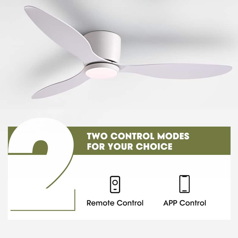 52 in. Sleek Ceiling Fan with Lights - Quiet Reversible DC Motor, Smart Control