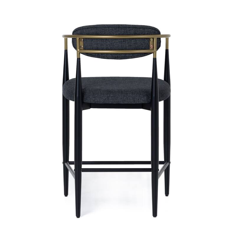 Modrest Buchtel Mid-Century Modern Dark Grey, Gold Arm & Black Counter Chair
