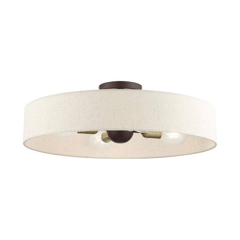 Livex Lighting 4 Light Soft Gold Flush Mount, 46038-07 - 22" Dia x 4" H