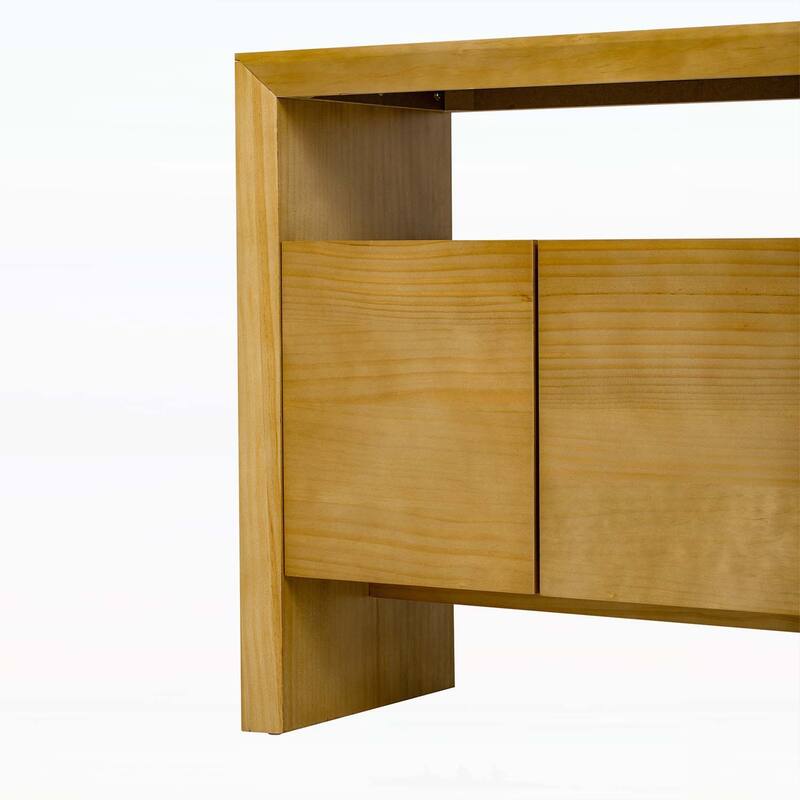 Modern Wood Sideboard with Open Shelf,for Multiple Living Spaces