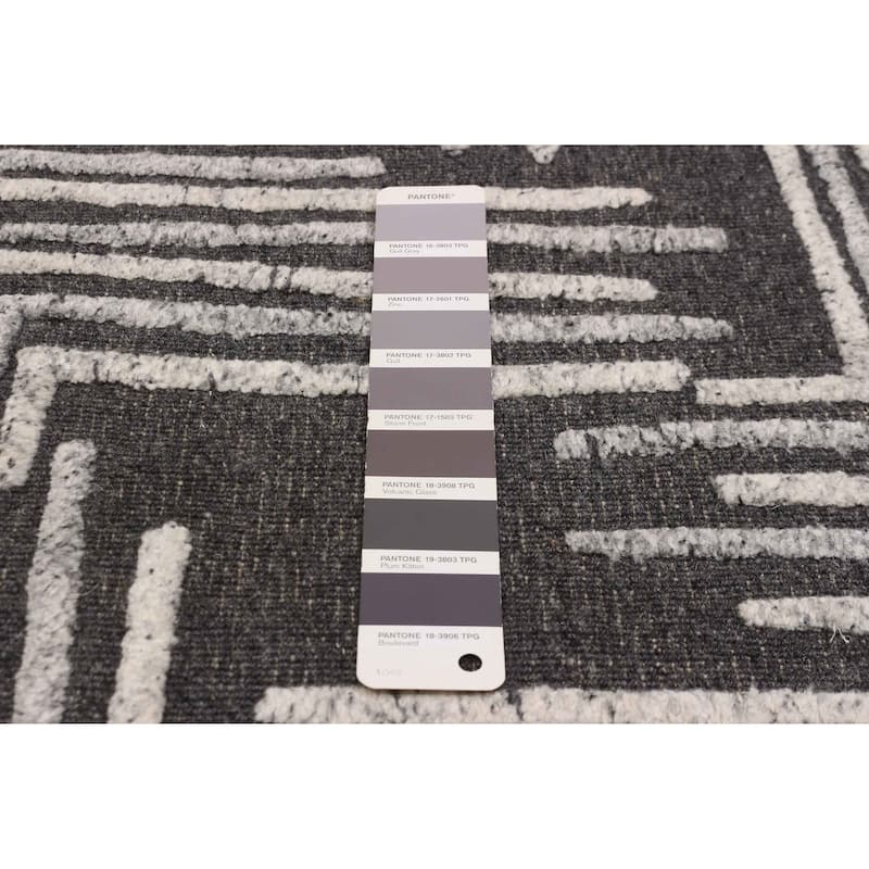 ECARPETGALLERY Hand-knotted Tangier Dark Grey Wool Rug - 5'2 x 7'11