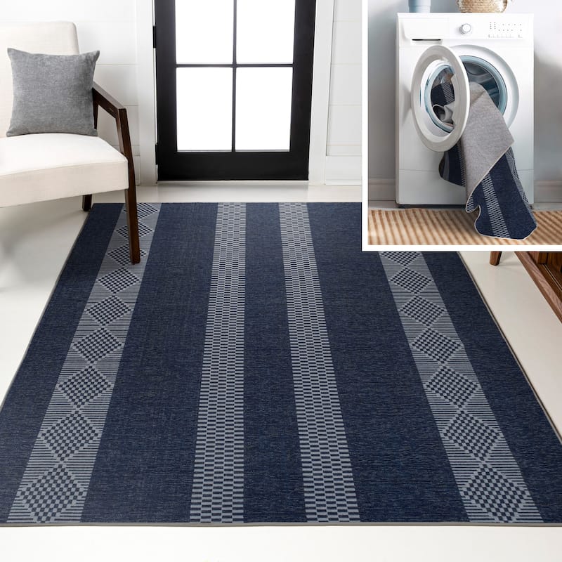 JONATHAN Y Bande Bohemian Medallion Textured Weave Machine Washable Area Rug - 9 X 12