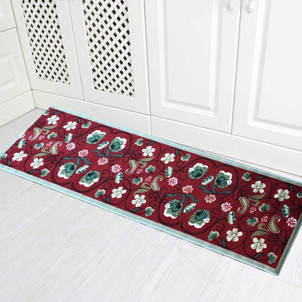 slide 1 of 5, Gloria Modern Design Non-Slip Rubber Back Kitchen and Hallway Rug Non-Skid Runner Floor Mat - 20'' x 59''