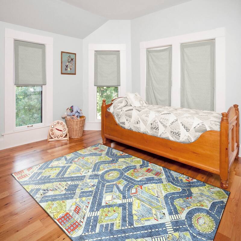Dynamic Rugs Kidz Ivory/Multi Polyester Children's Area Rug
