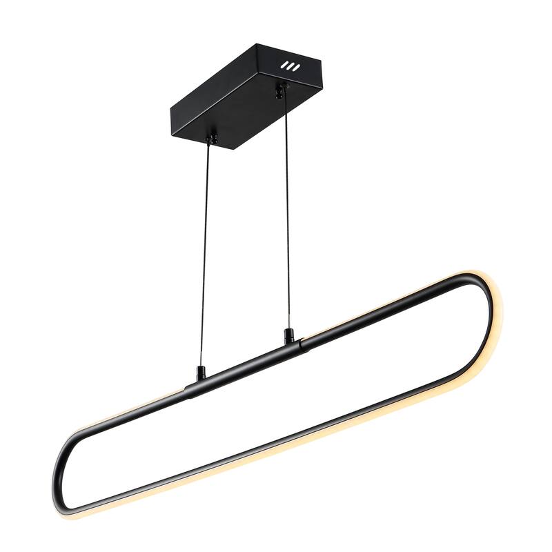 Makena 39" Dimmable Adjustable Integrated LED Metal Linear Pendant, by JONATHAN Y