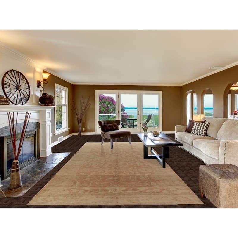 Hand Knotted Oriental 100% Wool Carpet Transitional All-Over Oranges & Rust Oushak Area Rug - 15' 7'' X 6' 8''