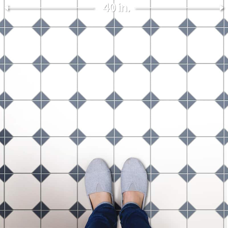 Merola Tile Canterbury Blue 12-7/8" x 12-7/8" Porcelain Floor and Wall Tile