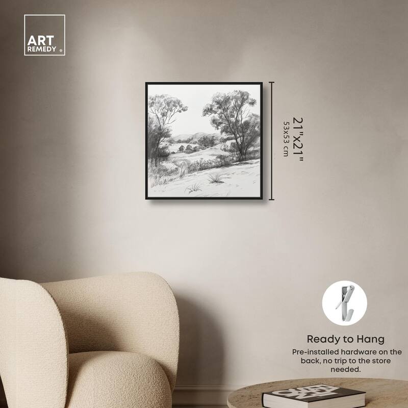 Charcoal Countryside Canvas by Art Remedy