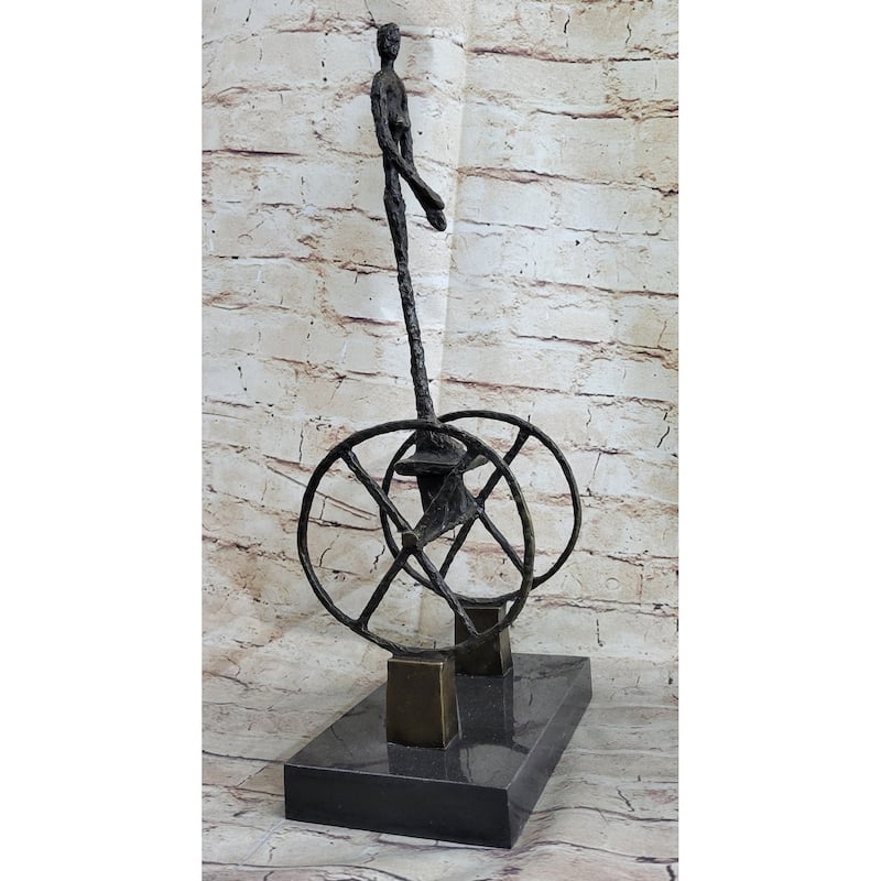 Le Chariot By Alberto Giacometti - Surrealist Bronze Sculpture On Marble Base