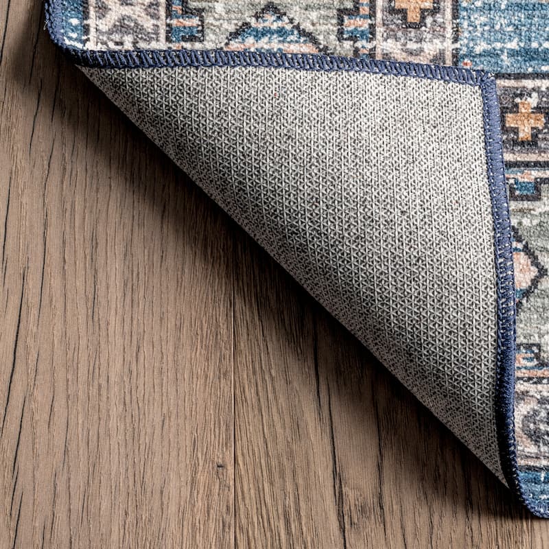 Nuloom Mae SpinClean Tribal Motif Machine Washable Area Rug