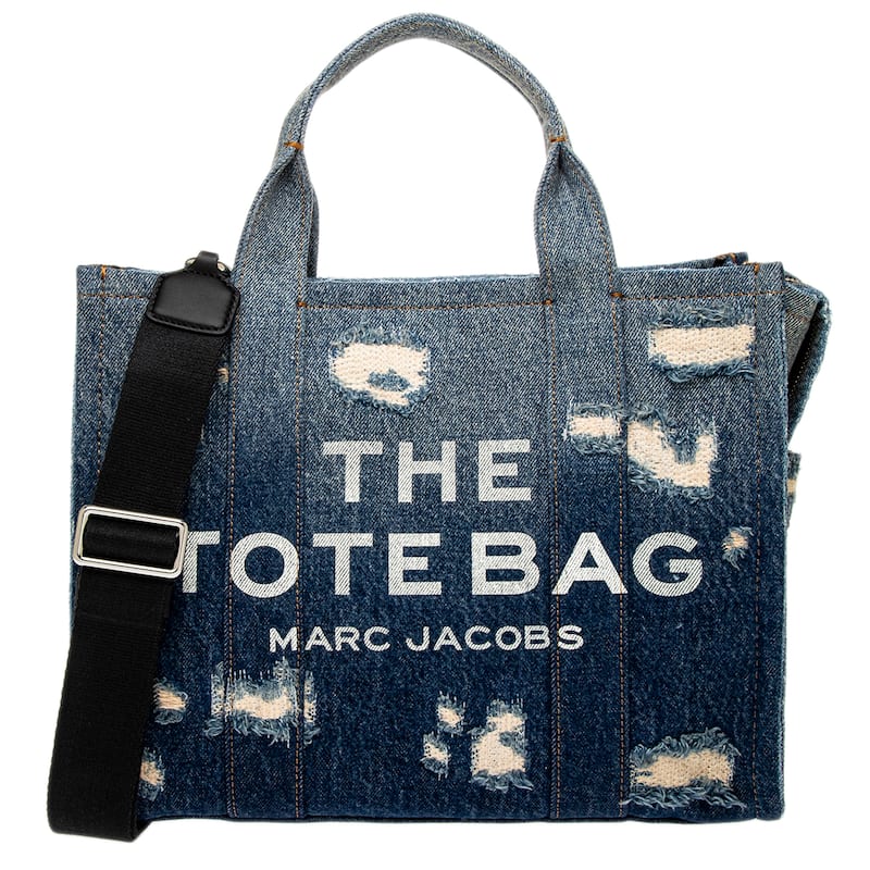 Marc Jacobs The Rip and Repair Denim Medium Tote Bag - Ombre Denim Blue