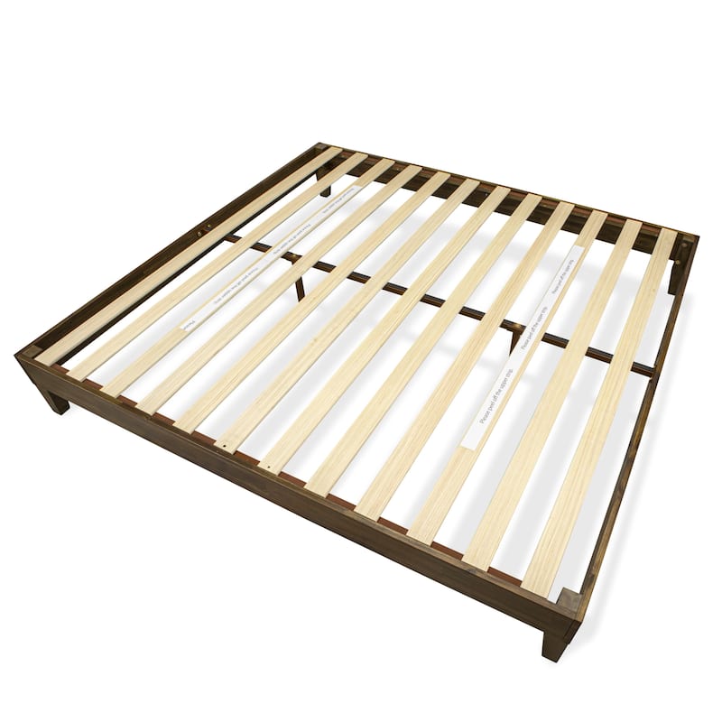 East West Furniture King Platform Bed Frame with 4 Solid Wood Legs and 2 Extra Center Legs (Bed Frame Color Options)