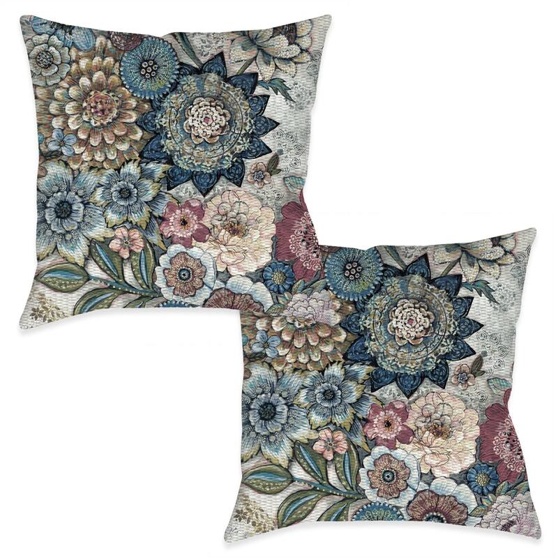 Laural Home Boho Bouquet Indoor Woven Decorative Pillow