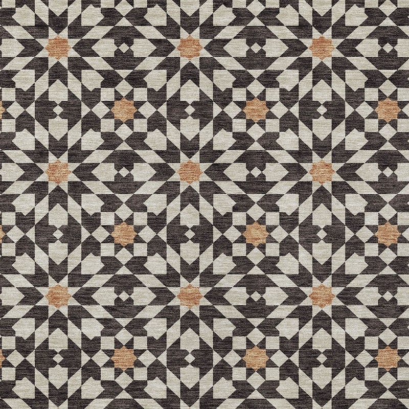 HomeRoots Floral Medallion Transitional Rectangle Outdoor Rug