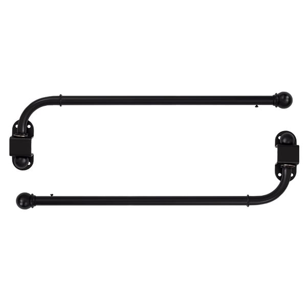 1/2" Adjustable Swing Arm Window Treatment Curtain Rod, 2-Pack. Opens flyout.