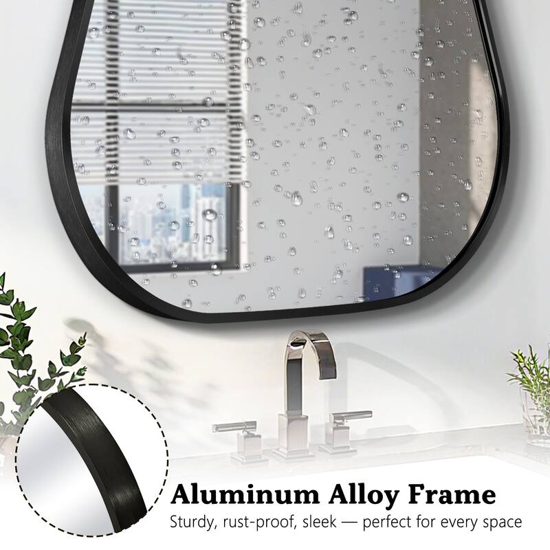 Gourd-Shaped Aluminum Alloy Framed Wall Mirror Asymmetrical Irregular Wall Mirror