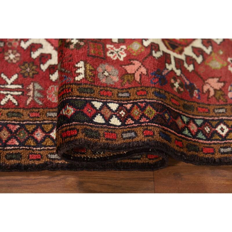 Tribal Gharajeh Persian Runner Rug Handmade Red Wool Carpet - 2'4" x 9'4"