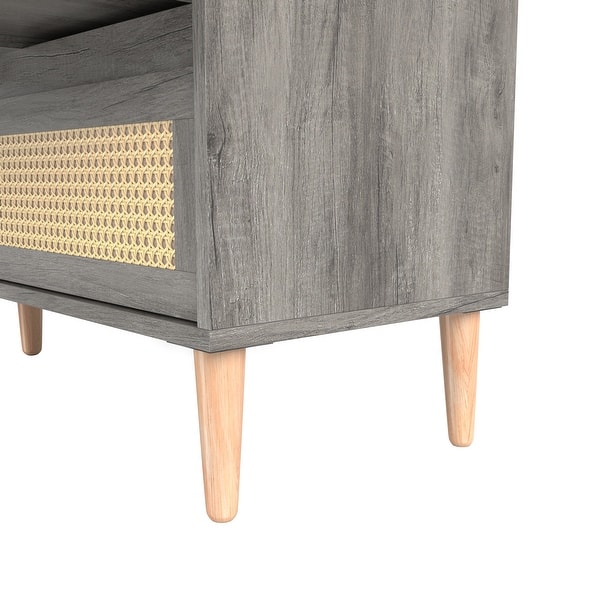 DH Basic Boho Chic Beach 63-inch Wide Rattan 6-Drawer Dresser by Denhour - Vintage Grey Oak
