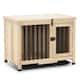 Lovupet Wooden Portable Foldable Pet Crate Indoor Outdoor Dog Kennel Pet Cage with Tray - 33.2" x 20" x 24" - White