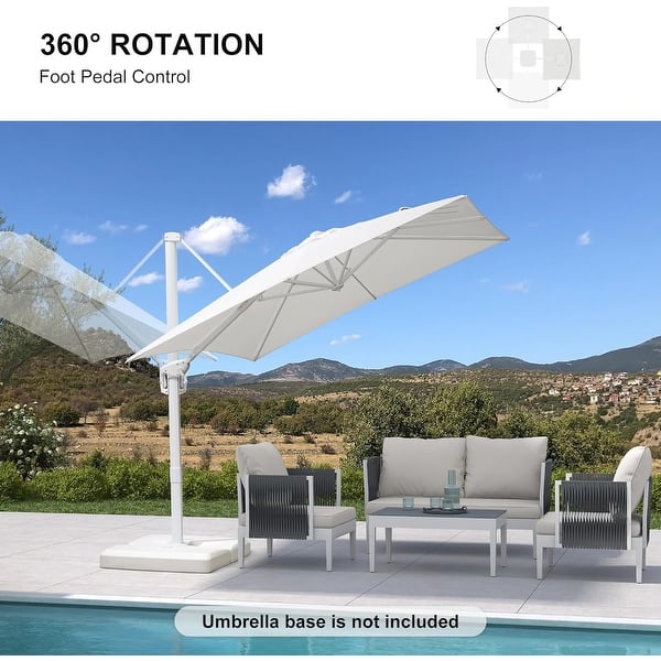 8 foot cantilever patio umbrella x 8 ft Offset Square Hanging Outdoor Market Umbrella with 360° Rotation-Turquoise patio umbrellas 12 foot cantilever patio umbrella