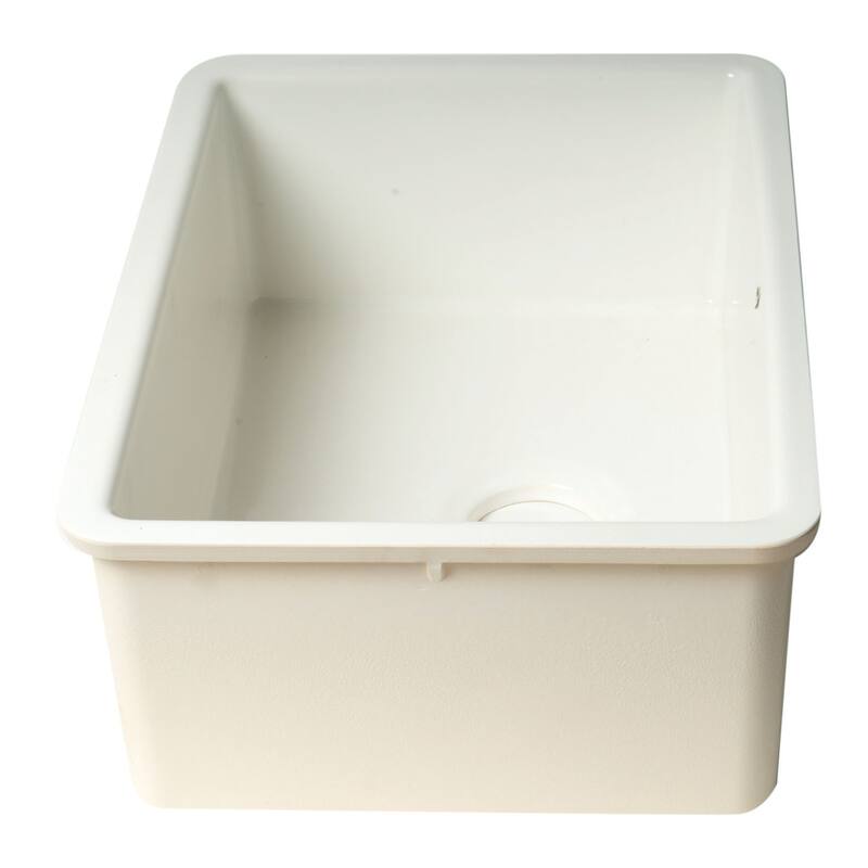 ALFI brand 23" Traditional Fireclay Undermount Rectangular Kitchen Sink - White
