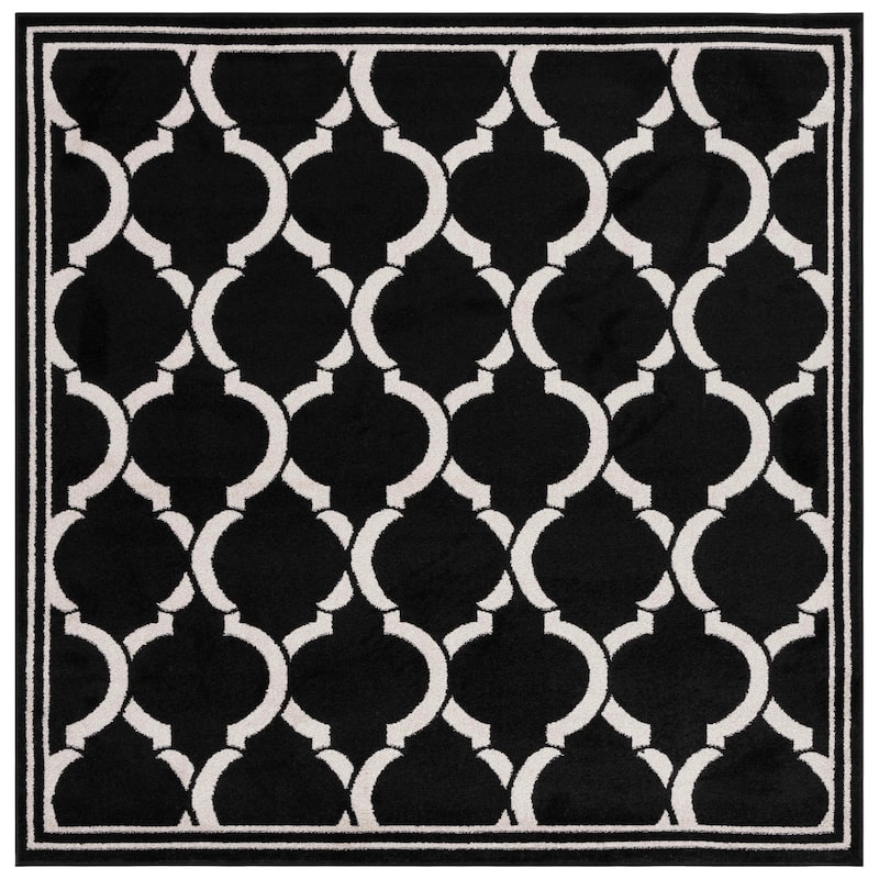 SAFAVIEH Amherst Huynh Modern Rug - 7' Square - Anthracite/Ivory