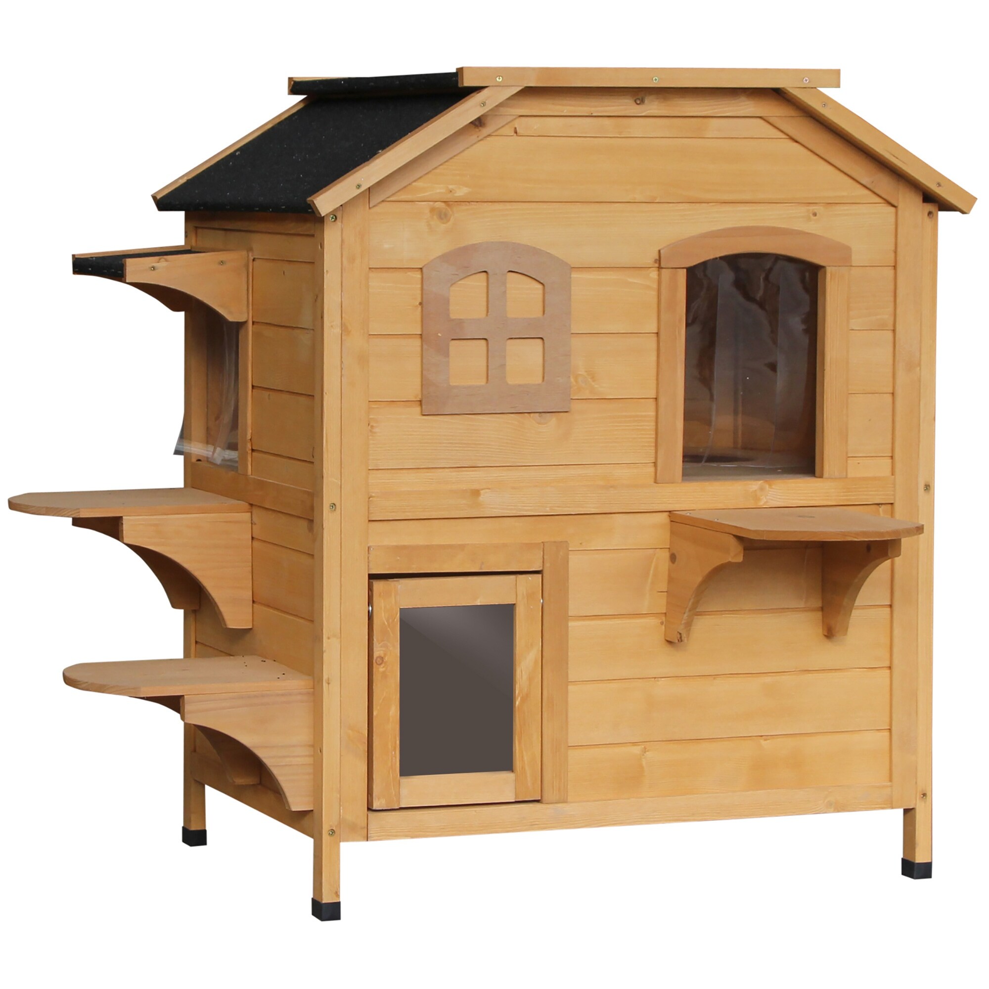 PawHut-2-story-Cat-House-