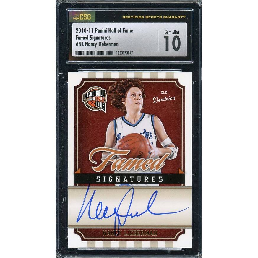 Nancy Lieberman Autographed 2010 Panini Hall of Famed Signatures Card CSG 10 - 8'6" x 11'6"