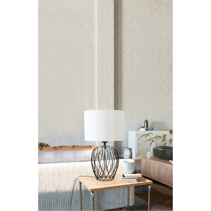 Nimlet - 1-Light Table Lamp - Black Base Finish - 8.56"L X 8.56"W X 20.20"H - 8.56"L X 8.56"W X 20.20"H - White Shade