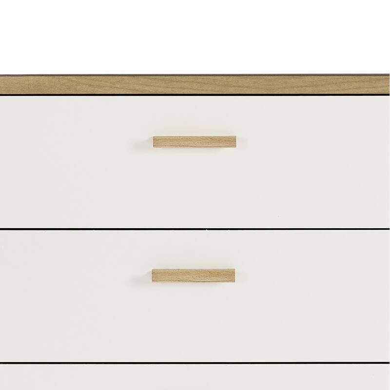Modern Farmhouse Style Wooden Dresser with Wooden Handles
