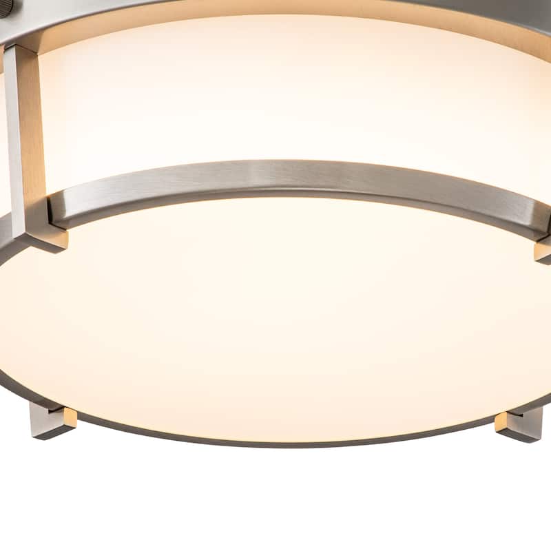 13 in Brushed Nickel 20W LED Flush Mount with Acrylic Shade - Brushed Nickel