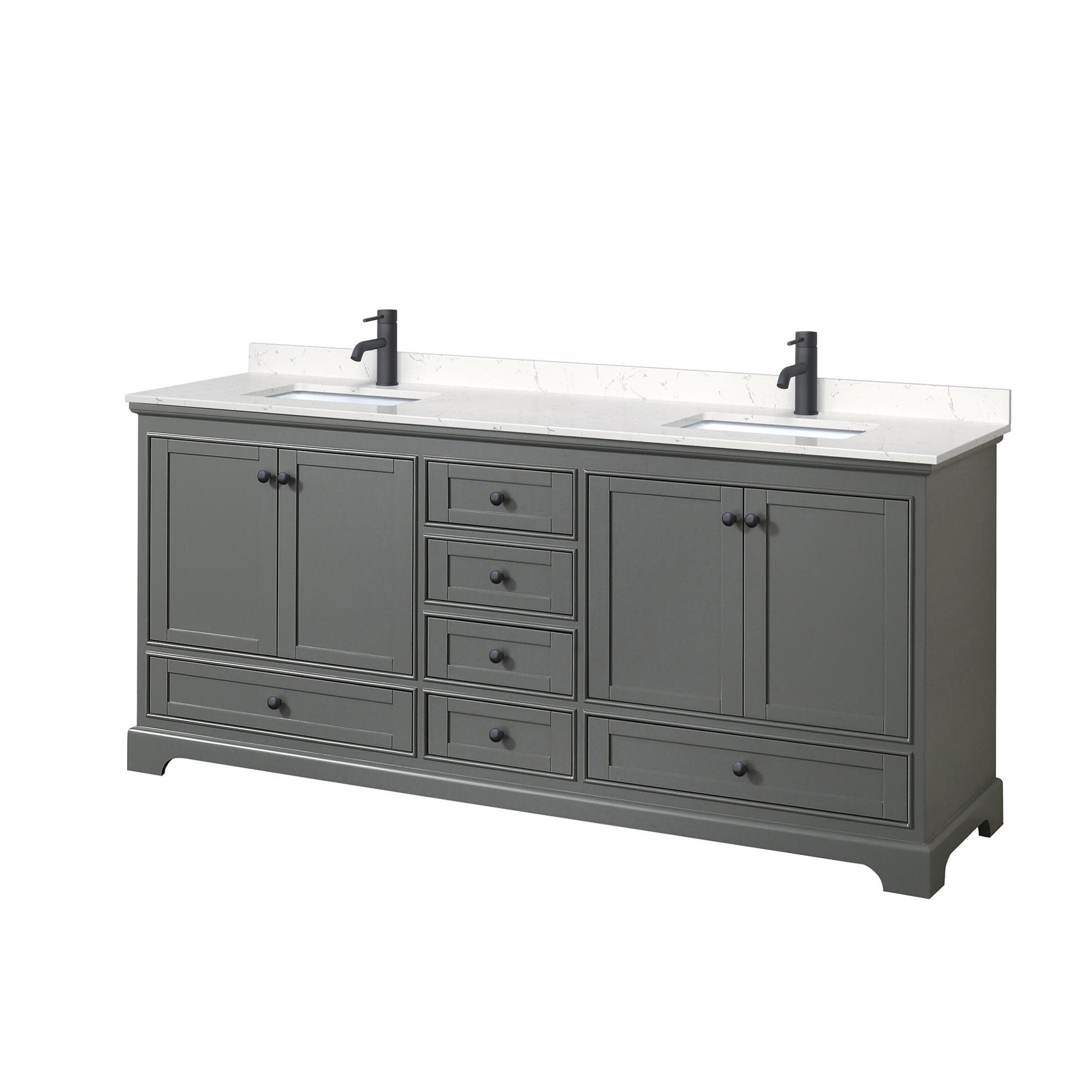 Wyndham Collection Deborah 80" Free Standing Double Basin Vanity Set