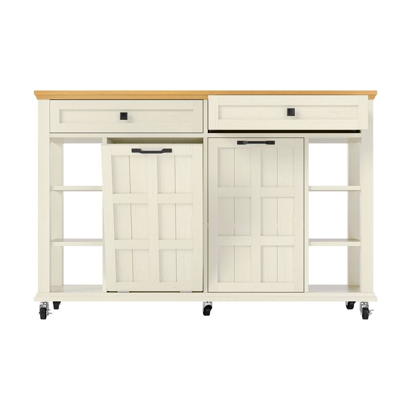 Moasis Kitchen Island with Drop Leaf and Rolling Cart on Wheels for Kitchen or Dining Room