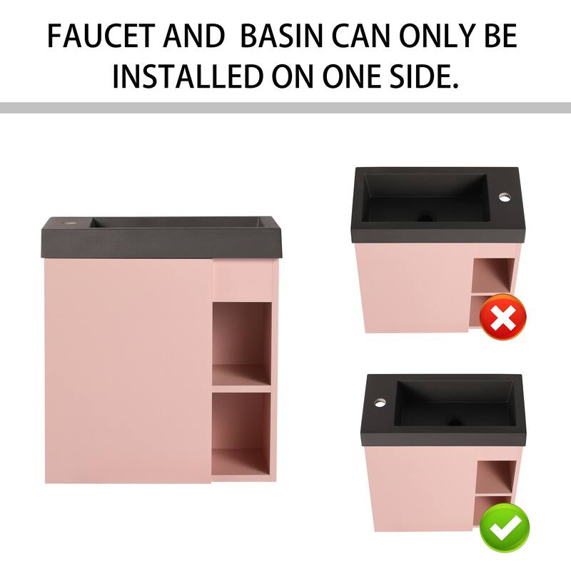 Bathroom Vanity With Sink In 20 Inch, Floating Bathroom Vanity With Soft Close Door