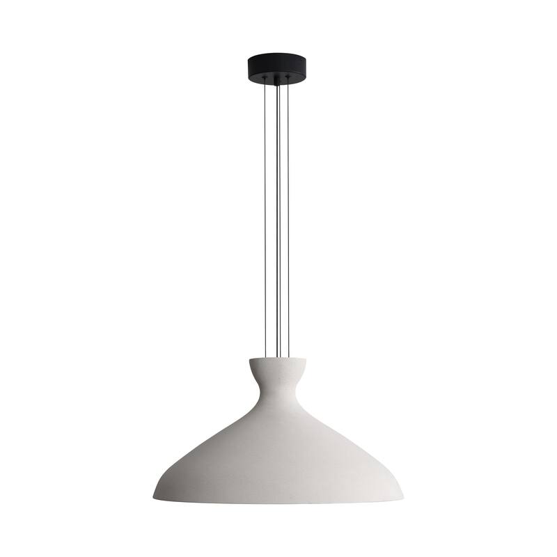Aethera 22" LED Pendant in White Sandstone Cement - Gold