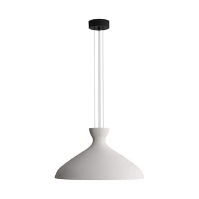 Aethera 22" LED Pendant in White Sandstone Cement - Gold
