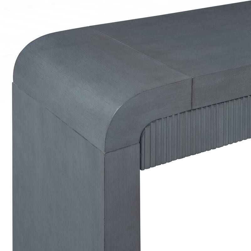 Rustic Console Table with Fluted Drawer Front